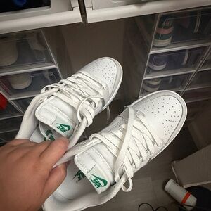 Green, White, Gray Nike Dunks